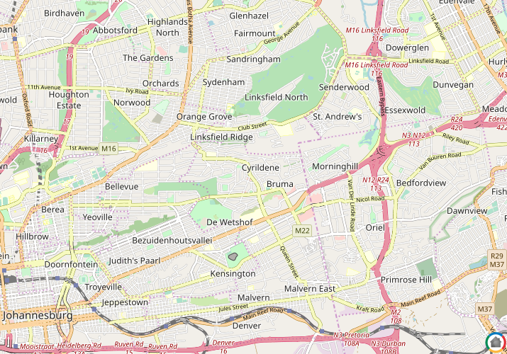 Map location of Cyrildene